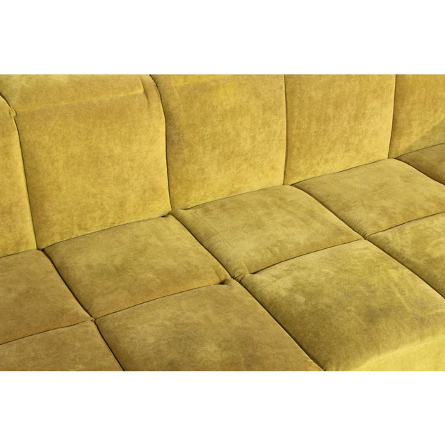 Modular Sofa in Lime Velvet, 1970s, Set of 9 For Sale - Image 9 of 12
