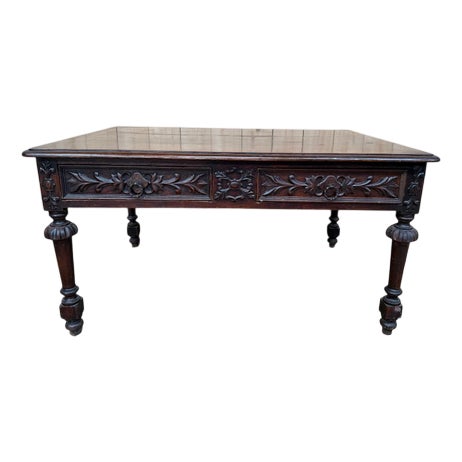 Large Louis XIII Style Center Table in Fir For Sale