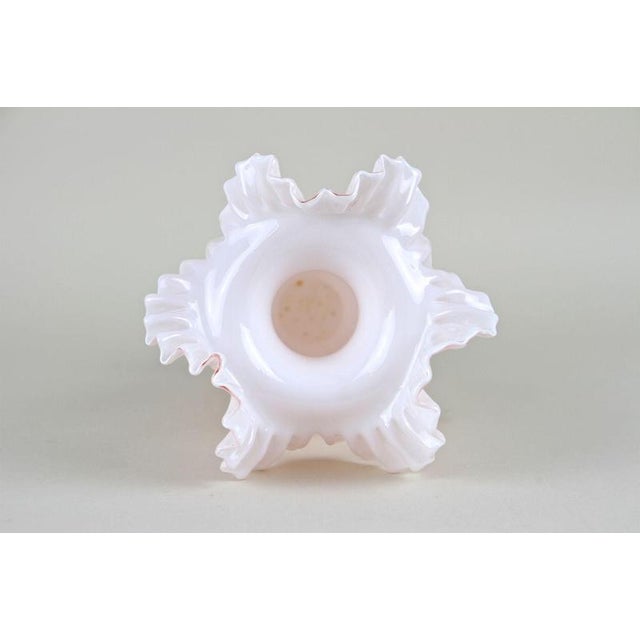 20th Century Art Nouveau Pink Glass Vase with Frilly Edge, Austria, 1900 For Sale - Image 13 of 15