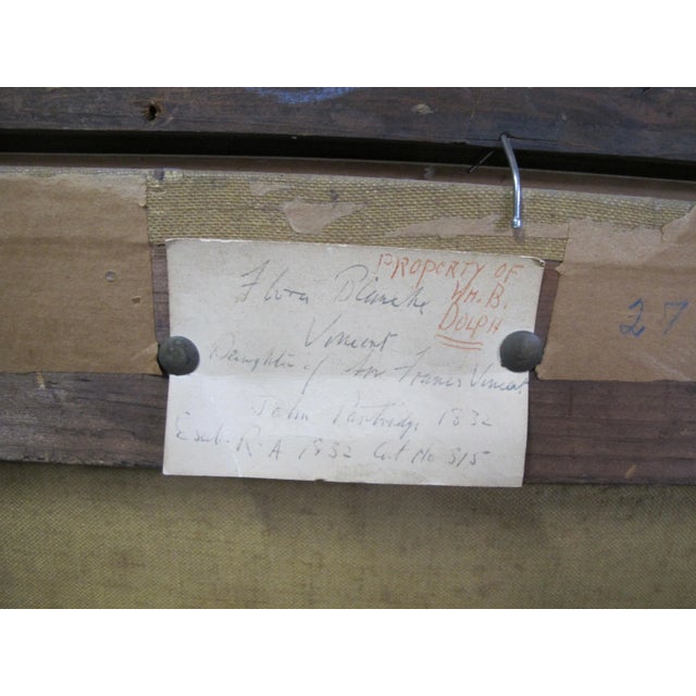 Wood Antique 1832 John Partridge Child Daughter Portrait Oil Painting Original Frame For Sale - Image 7 of 13