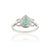 Art Deco Pear Emerald & Diamond Halo Engagement Ring in 14k White Gold Size 5 For Sale - Image 10 of 16