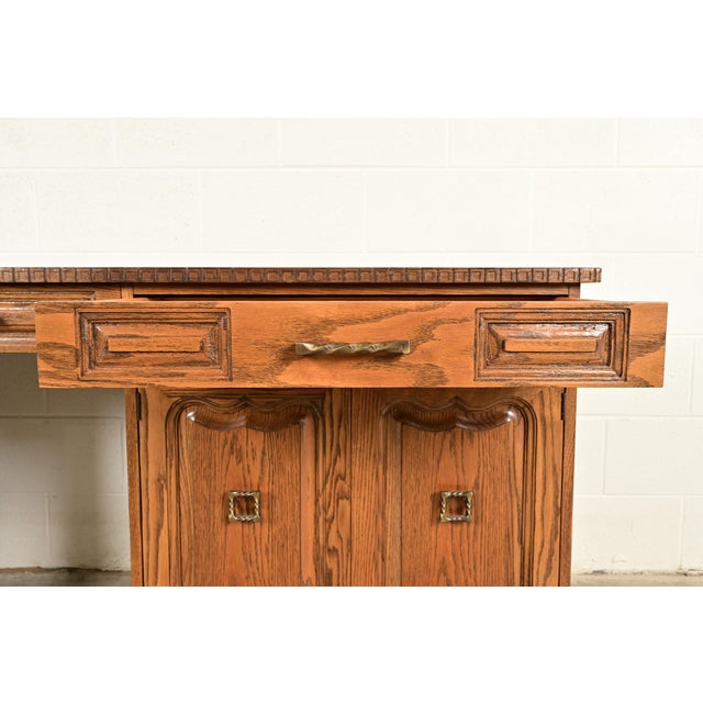 Wood Romweber Viking Oak Executive Credenza, Circa 1960s For Sale - Image 7 of 12