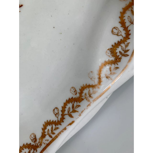 Vintage Wong Lee Decorative Chinoiserie Scalloped Shell Bowl, Plate Styled After Royal Copenhagen’s ‘Flora Danica' For Sale - Image 10 of 12