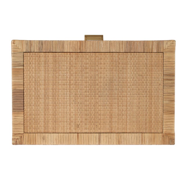 Corfu 25 in. W Rectangular Rattan 3 Drawer Nightstand, Natural Raffia For Sale - Image 10 of 11