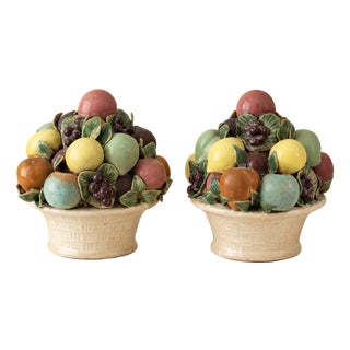Trompe L'Oeil Earthenware Centerpieces, 1960s, Set of 2 For Sale