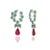 This is part of Chairish’s Fine Jewelry assortment. Emerald, Ruby and Diamond Dangle earrings to make a statement with...