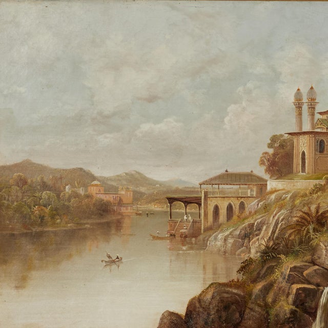 Late 19th Century Antique Orientalist India Landscape Oil Painting by Daniel C. Grose For Sale - Image 5 of 13