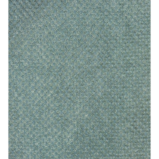 Aqua Fabric Square Pouf For Sale - Image 4 of 4