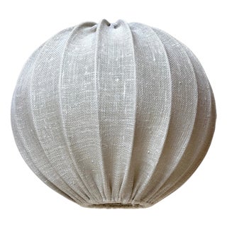 Mid-Century Modern Swedish White Fabric and Metal Balloon Pendant Light, 1960s For Sale