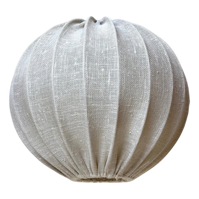 Mid-Century Modern Swedish White Fabric and Metal Balloon Pendant Light, 1960s For Sale