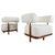 Set of Italian Armchairs in Wood and White Boucle Fabric For Sale - Image 6 of 6