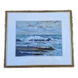 Gardey Germaine, Brittany's Rocky Coast, 1970, Gouache, Framed For Sale