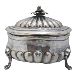 Buccellati Italian Sterling Silver Footed Sugar Bowl With Fruit & Flower Lid For Sale