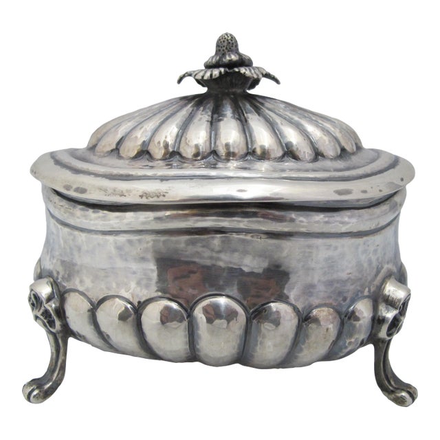 Buccellati Italian Sterling Silver Footed Sugar Bowl With Fruit & Flower Lid For Sale