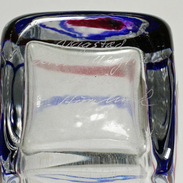 Transparent Art Glass Vases by Erick Hoeglund for Vrigstad Glassworks Ca. 1980s For Sale - Image 8 of 10