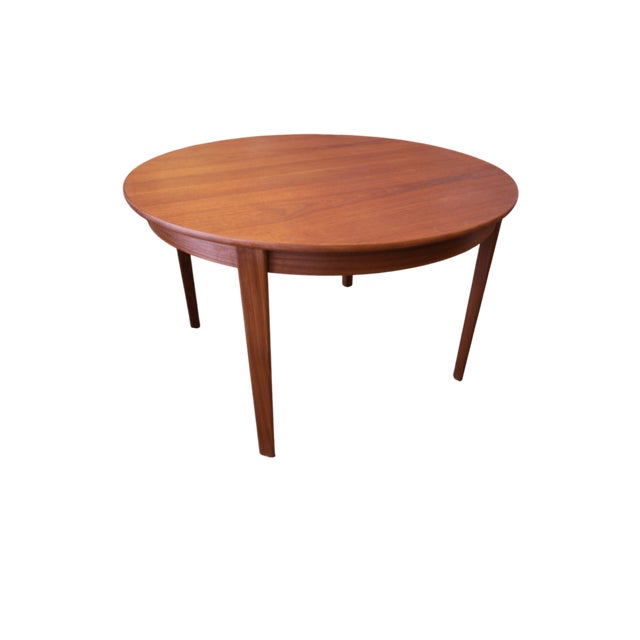 Round Teak Dining Table in Teak with Double Inserts by C.J. Rosengaarden, 1960s For Sale - Image 4 of 16
