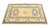 3x5 Antique-Style Apricot & Blue Medallion Rug, Ariana Hazara Caucasian Design For Sale - Image 4 of 8