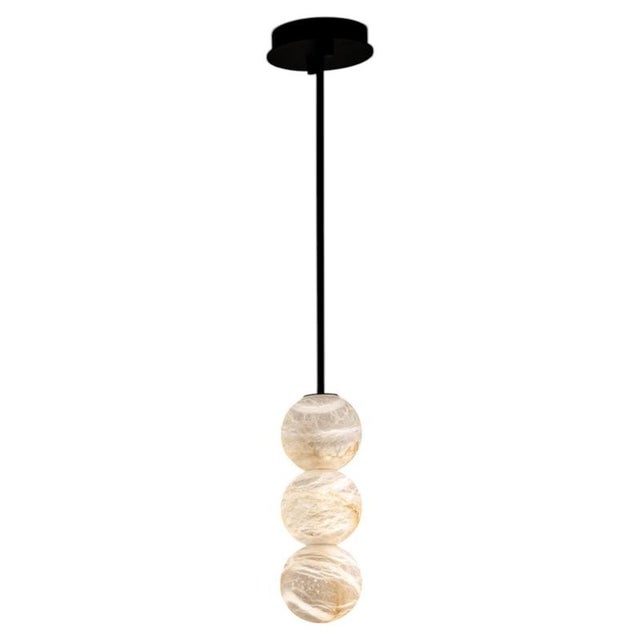 Raim Pendant Lamp with 3 Spheres by United Alabaster For Sale - Image 9 of 9
