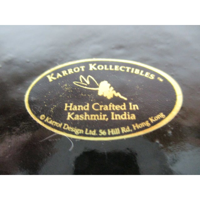 1970s Kashmir Papier Mache' Floral Box For Sale - Image 9 of 10