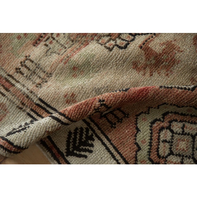 Vintage Distressed Oushak Square Rug - 3'11" x 5'2" For Sale - Image 10 of 11