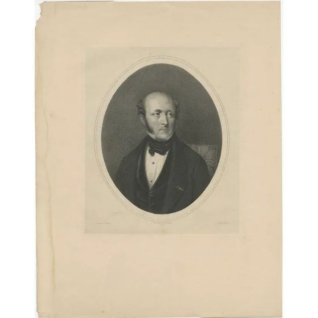Untitled portait of a series depicting important figures of Belgium/France. Lithographed by Schuber & Degobert after J.J....