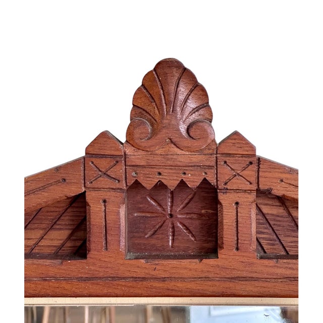 Antique Eastlake-Style Wall Mirror With Towel Bar For Sale - Image 11 of 12