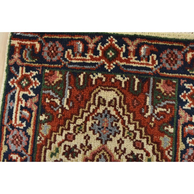 2020s Heriz Rug 1’11” X 3′ Ivory Wool Tribal Hand-Knotted Oriental Carpet For Sale - Image 5 of 8