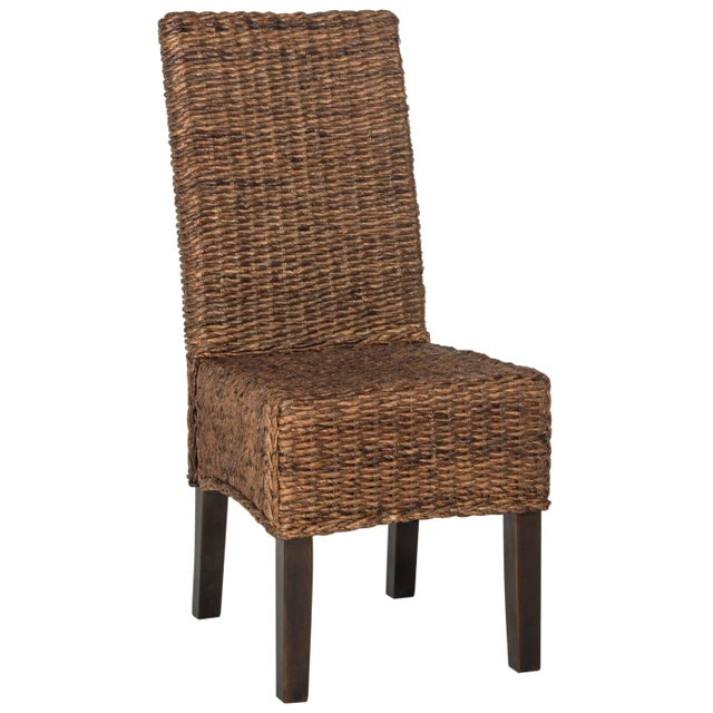 18''H Wicker Dining Chair in Brown - a Pair For Sale - Image 4 of 8