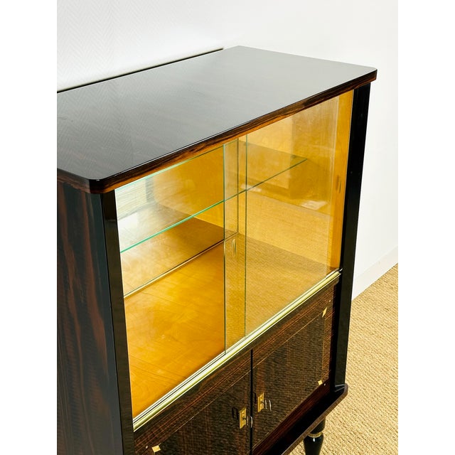 Art Deco Display Case in Macassar Ebony, 1940 For Sale - Image 9 of 17
