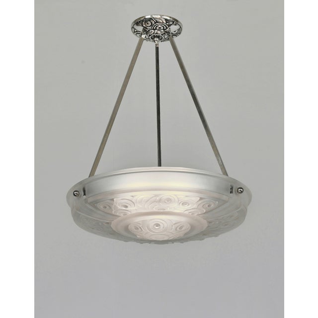 1930s A French Art Deco Pendant Light by Marius Sabino 1930 France For Sale - Image 5 of 12