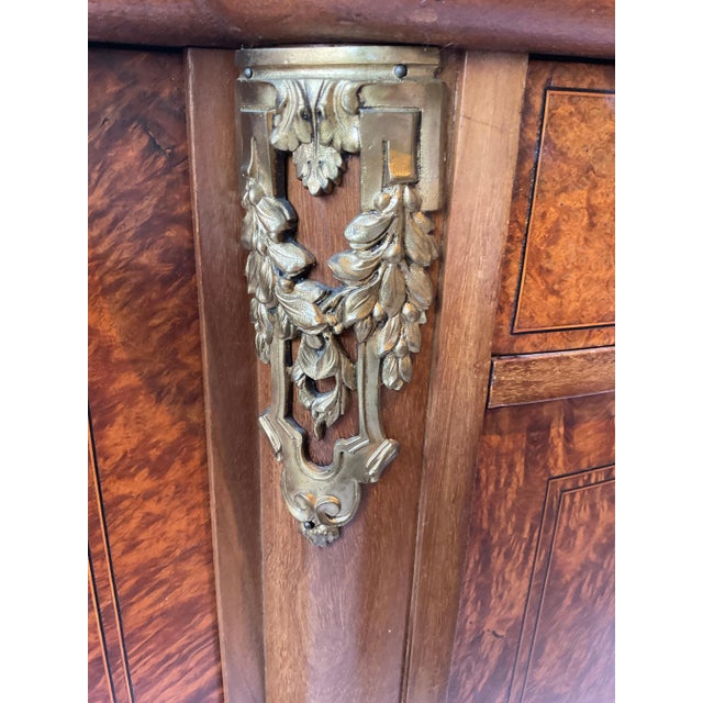 1920s French Burlwood Marble Top Sideboard For Sale - Image 9 of 12