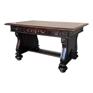 19th Century French Renaissance Desk with Three drawers For Sale