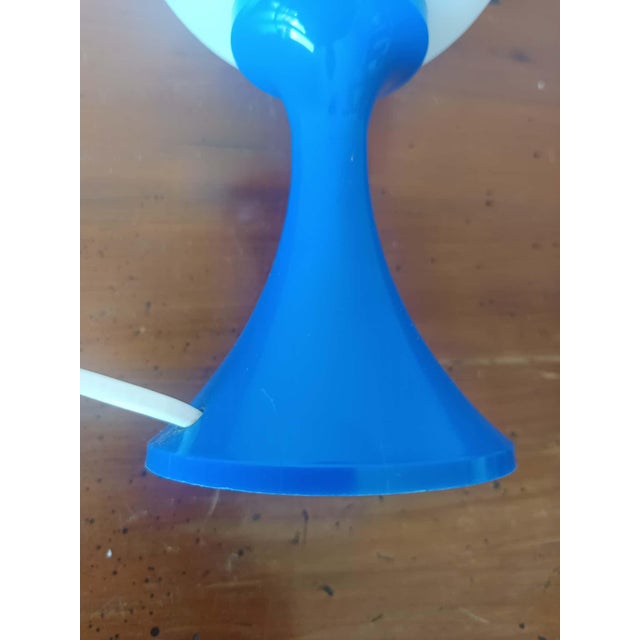 Space Age Table Lamp in Blue and Opaline, 1970 For Sale - Image 10 of 11