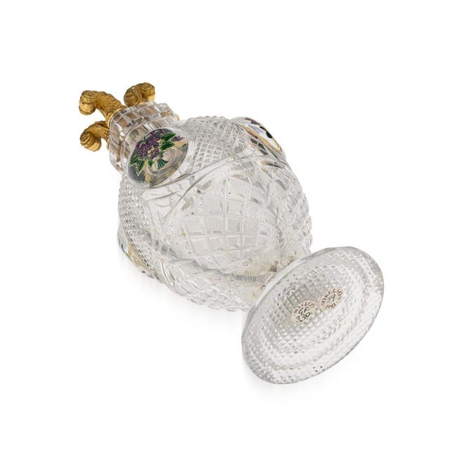 Antique French Four Chamber Divided Enamel and Ormolu Scent Bottle from Baccarat, 1830 For Sale - Image 6 of 18