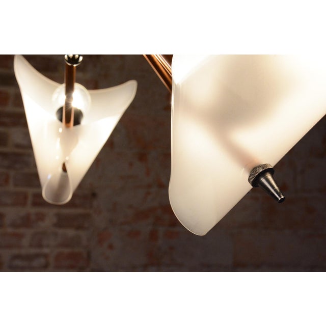 Silver Mid-Century Copper and Chrome Chandelier from Drukov, Czech, 1960s For Sale - Image 8 of 14