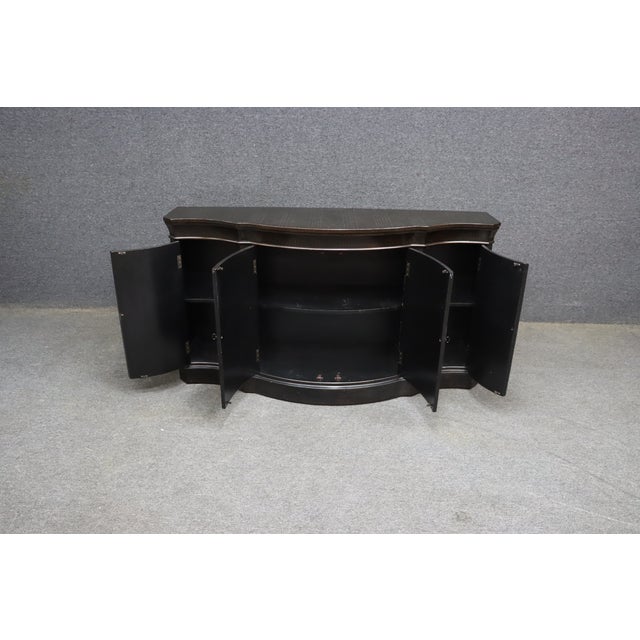 Ethan Allen Chinoiserie Serpentine Console Cabinet / Sideboard For Sale - Image 10 of 16