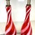 Vintage Mid Century Modern Candy Cane Swirl Striped Red Table Lamps 1950s Murano Glass - a Pair For Sale - Image 6 of 8
