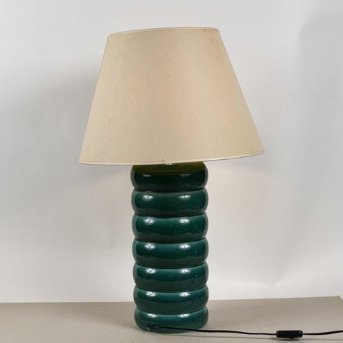 Vintage Italian Table Lamp in Green Ceramic, 1980s For Sale - Image 5 of 9