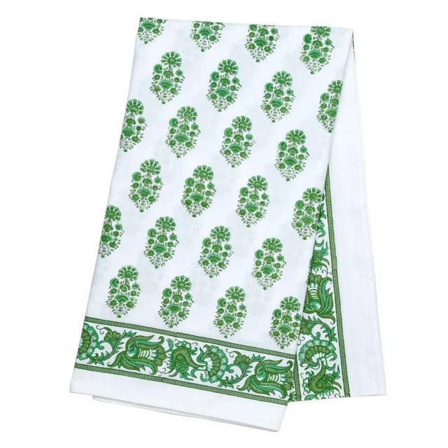 Not Yet Made - Made To Order Riya 12-Seat Green Tablecloth For Sale - Image 5 of 5