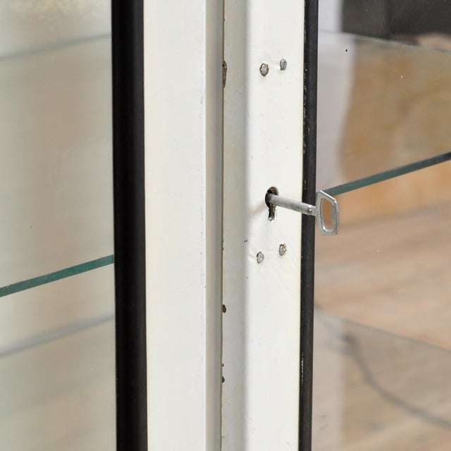 White Vintage Medical Cabinet in Glass and Iron, 1970s For Sale - Image 8 of 10
