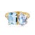 Kai Fine Jewelry Kai Fortune Aquamarine Rainbow Moonstone Diamond Toi Et Moi Ring in 14k Solid Gold, size 7.5 For Sale - Image 4 of 7