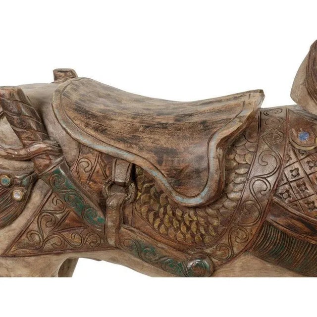 Antique Carved Italian Wooden Horse For Sale - Image 4 of 7