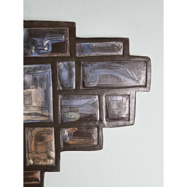 Discover this captivating vintage ceramic wall plaque by renowned French potter Philippe Jacques of Poterie du Lardet in...