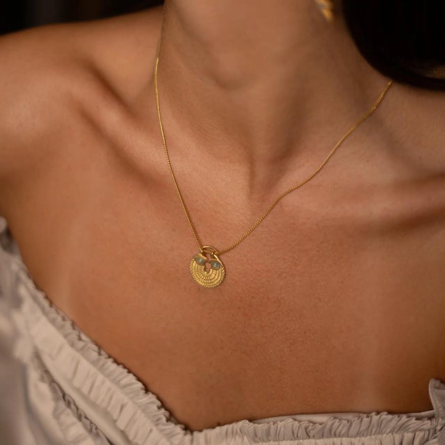 Metal Guardian Eagle Medallion Gold Necklace For Sale - Image 7 of 9