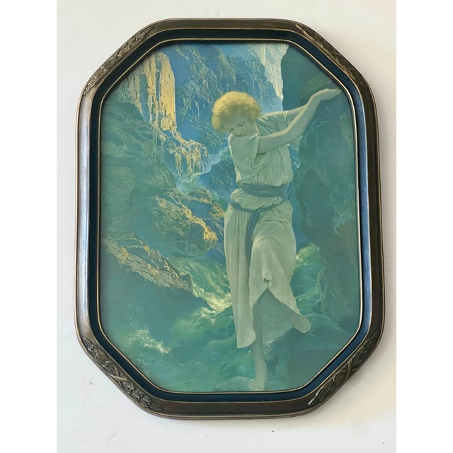 Wood Maxfield Parrish 1920's Original Lithograph 'Canyon' in Ornate Wood Frame For Sale - Image 7 of 7