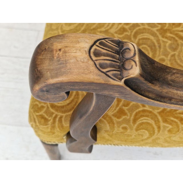 Mid-Century Modern Scandinavian Ash Armchair with Green Upholstery, 1930s For Sale - Image 3 of 18