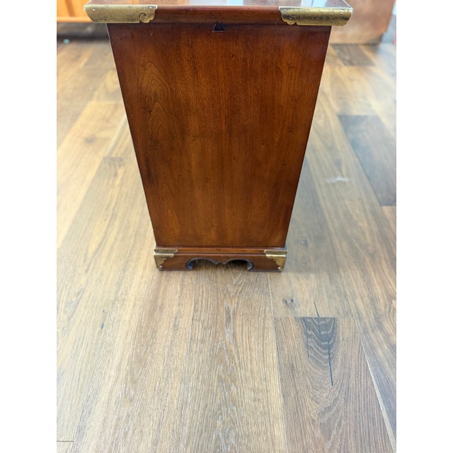 Henredon Scene One Chinoiserie Campaign Slide-Top Dry Bar Cabinet in Mahogany, Circa 1978, Attributed For Sale - Image 12 of 15