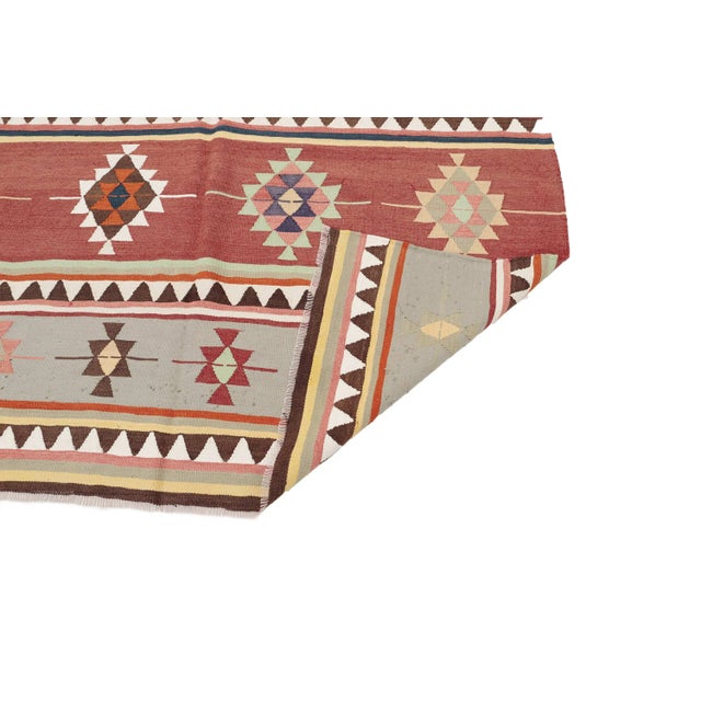 Mid 20th Century Vintage Turkish Kilim Rug For Sale - Image 5 of 7