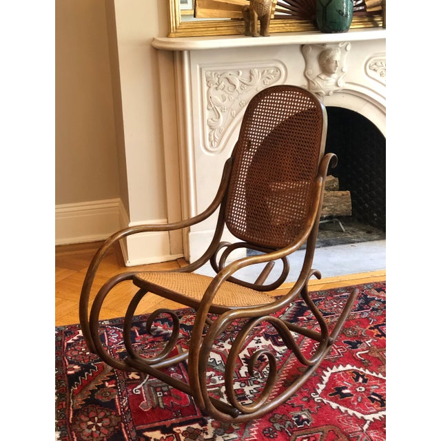 Vintage Thonet-Style Bentwood Rocker For Sale - Image 9 of 13