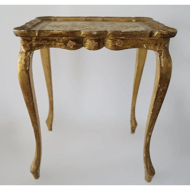 Italian Gilt Tables Gilt and Painted - Set of Three For Sale - Image 4 of 9